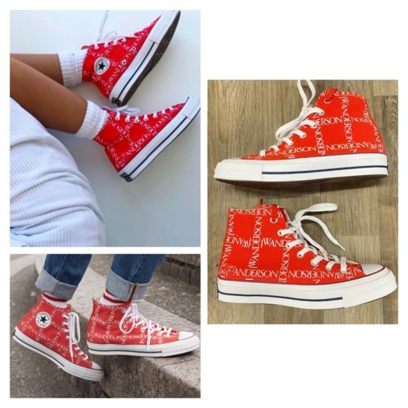 Converse X JW Anderson Logo High-Top Sneakers - Picture 1 of 6